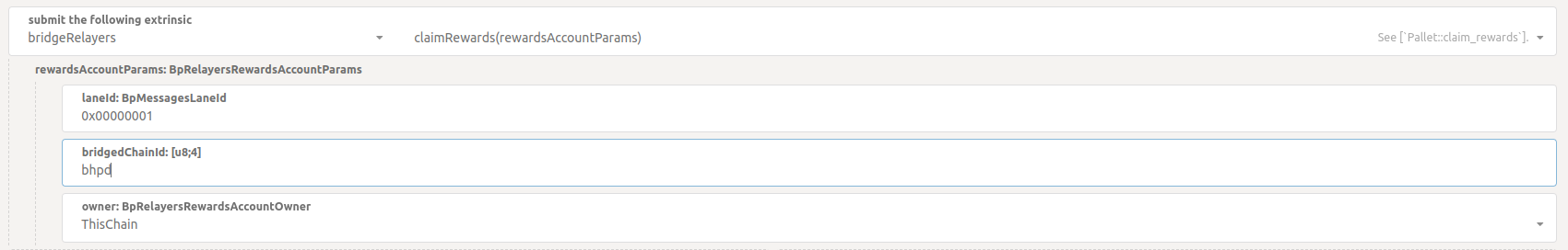 Claim Rewards Extrinsic